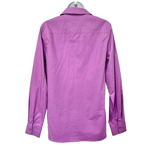 GreyVen Reiki Boyfriend Purple Collared Button Up Blouse Top Size S NEW Tags - Picture 6 of 12
